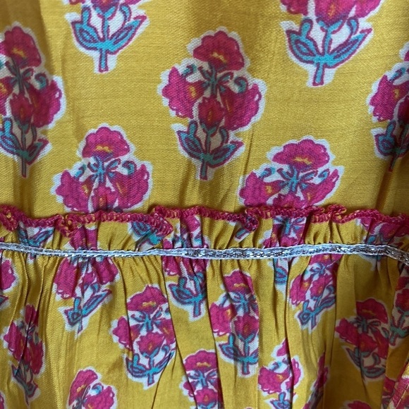 BIBA Girls NWT Yellow Poly Viscose Straight Printed Kurta Sharara Set 8-9 Formal - Picture 13 of 15